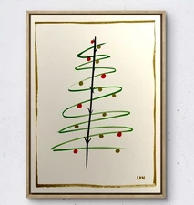 Laeknapes 12x9 Original Abstract Paper Museum Home Painting Artwork Xmas Icon