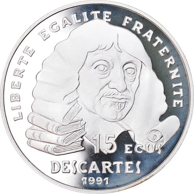 Monnaie, France, Descartes, 100 Francs, 1991, Paris, BE, FDC, Argent - Photo 1/2