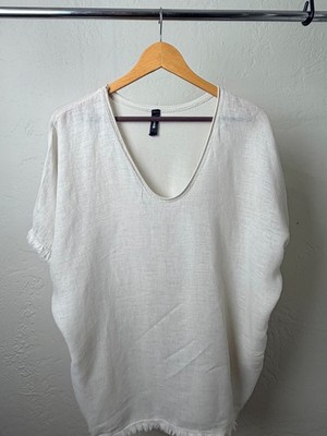 Vent 6 Linen/Cotton Mixed Media Raw Edge Fringe Relaxed