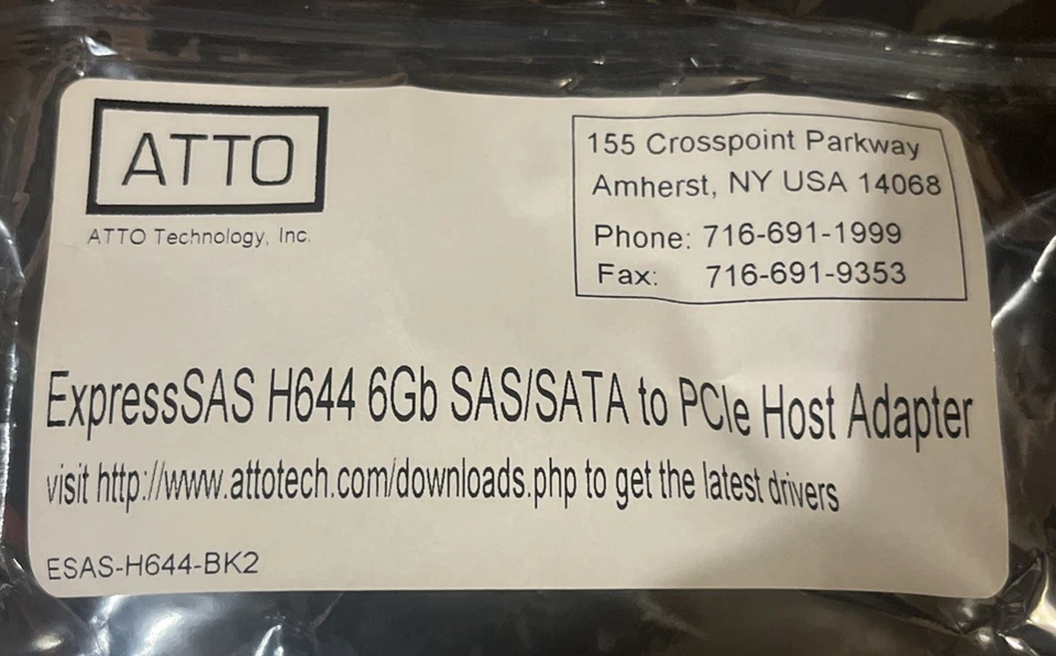 ATTO H644 6Gb/s 4 internal / 4 external PCIe SAS HBA Host Bust Adapter - New!!! - Image 2 of 4
