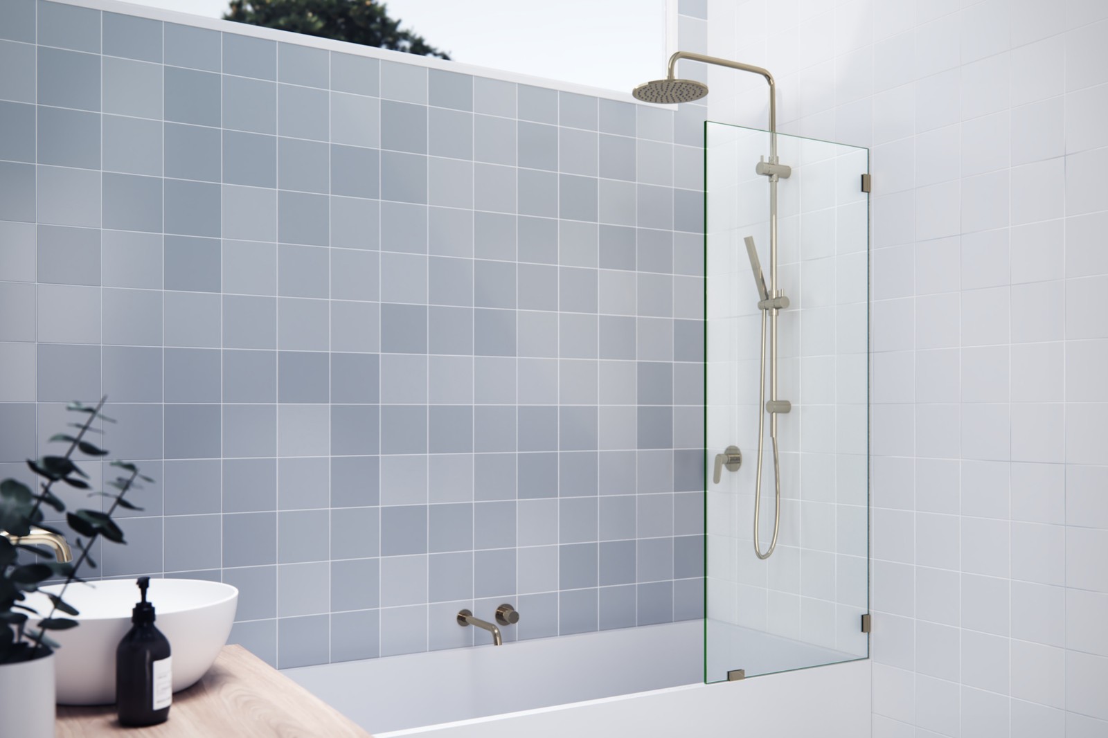 Glass Warehouse GW-BF-22.5 Vela 58-1/4"H x 22-1/2"W Shower Screen - Bronze