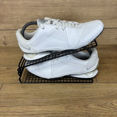 Nike Schuhe Damen Größe UK 6 Shox Deliver Weiß Leder Metallic Retro 2011