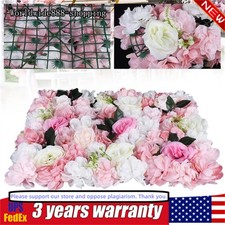 12 Pcs Artificial Flower Wall Panels Rose Dahlia Leaves Wedding Party Backdrop