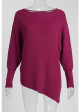 Asymmetrical Ribbed Dolman Sleeve Sweater sz L