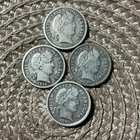 Barber Dimes Lot 1899 1910 1912 1916 Silver 10C Coins Set of 4 Circulated