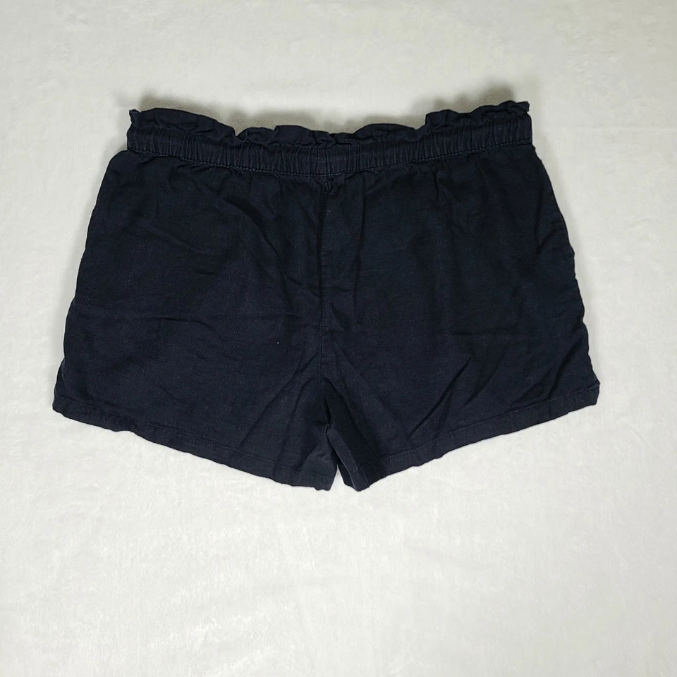 Hang Ten Linen Blend Drawstring Shorts Womens Size Large Black Stretch Vacation - Image 4 of 4