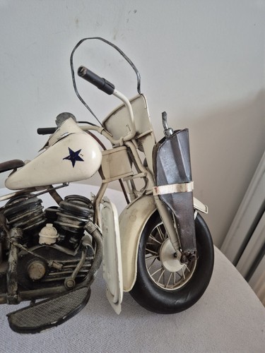 Polizei Motorrad Metall Vintage Ornament Wohndeko Geschenk 40x30 x13cm RAR - Bild 11 von 15
