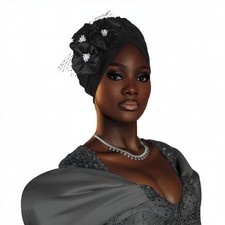 Women Bonnet Headwear African Cap Plain Head Wrap Cover Turban Nigerian Headtie