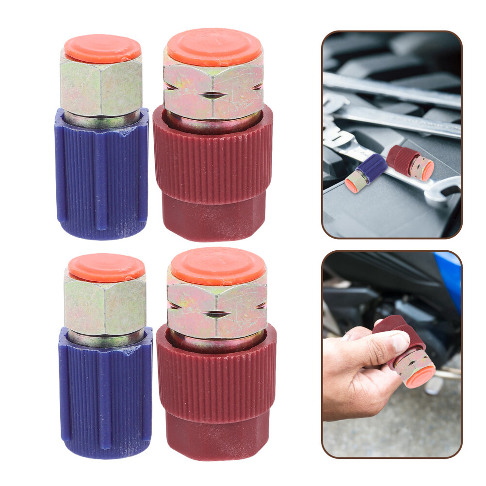 HIGH/LOW A/C FITTING Port Retrofit R12 To R134A Conversion Adapter With - Foto 3