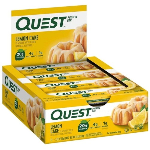 Quest Protein Bar, Lemon Cake Flavored, High Protein, Keto-Friendly, 12 Count - Picture 3 of 9