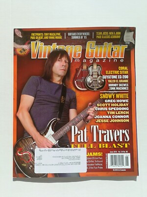 Vintage Guitar Magazine June 2015 - Pat Travers - Greg Howe - Snowy White - SH