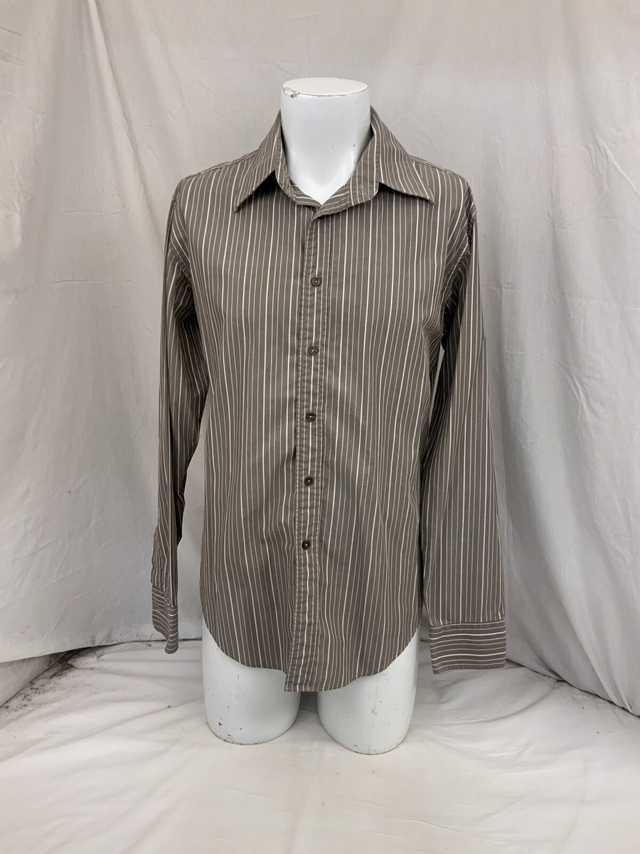 Zara Man Shirt XL Brown Stripe 100% Cotton Made In Spain YGI Zara Man Shirt XL Brown Stripe 100% Cotton Made In Spain YGI