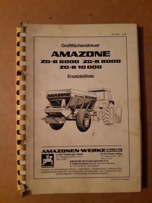 Amazone Großflächenstreuer Ersatzteilliste, ZG-B 6000, ZG-B 8000, ZG-B 10 000