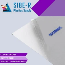 GP Polycarbonate Plastic Sheet-1/4" thick (6mm)-Clear-Choose a Size