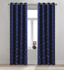 Romantic Starry Sky Theme Draperies 2 Panels Grommet Top Window Treatment