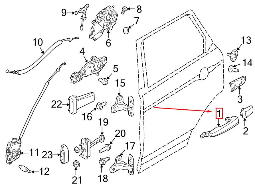 LR098251 Handle Exterior Front Left Land Rover Range Sport HSE 