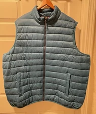 Swiss Tech Puffer Vest Mens Size 3XL 54-56 Green Full Zip Nylon Shell Pockets