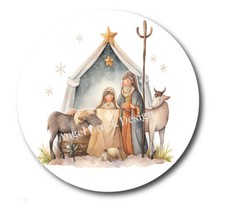 Nativity Baby Jesus Christmas Scrapbook Stickers Favors Envelope Seals Labels
