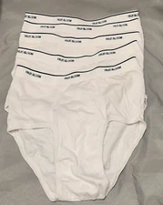 Fruit of the Loom Mens White Underwear Briefs Large Tighty Whities Lot of 5