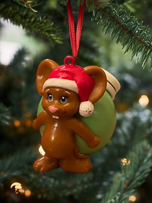 ORNAMENT Vintage 1992 EJ Brach CLANCY The CHRISTMAS MOUSE Figure Figurine Gift