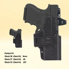G27 Holster OWB for Glock 26 27 33 Gen 1-4 G26 G27 G33 9mm Holster Right Handed