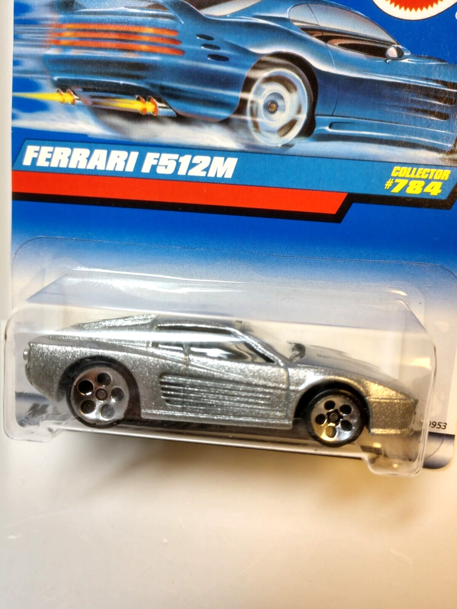 1998 Hot Wheels Ferrari Testarossa F512M #784 Silver 5 Dot