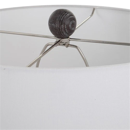 Uttermost Timber Contemporary Cotton and Resin Iron Table Lamp in White - Picture 5 of 8