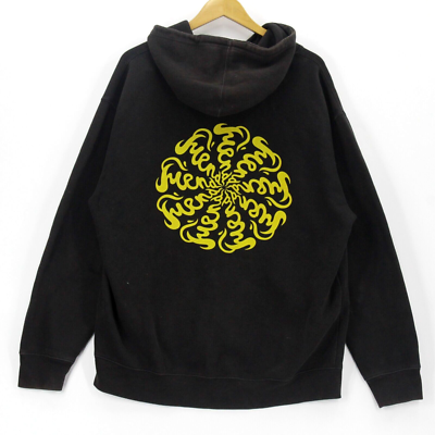 Vintage FIEKH Men's Retro Black Pullover Big Abstract Graphic