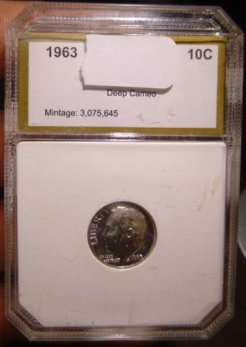 1963 ROOSEVELT SILVER DIME PROOF 10C PCI Holder