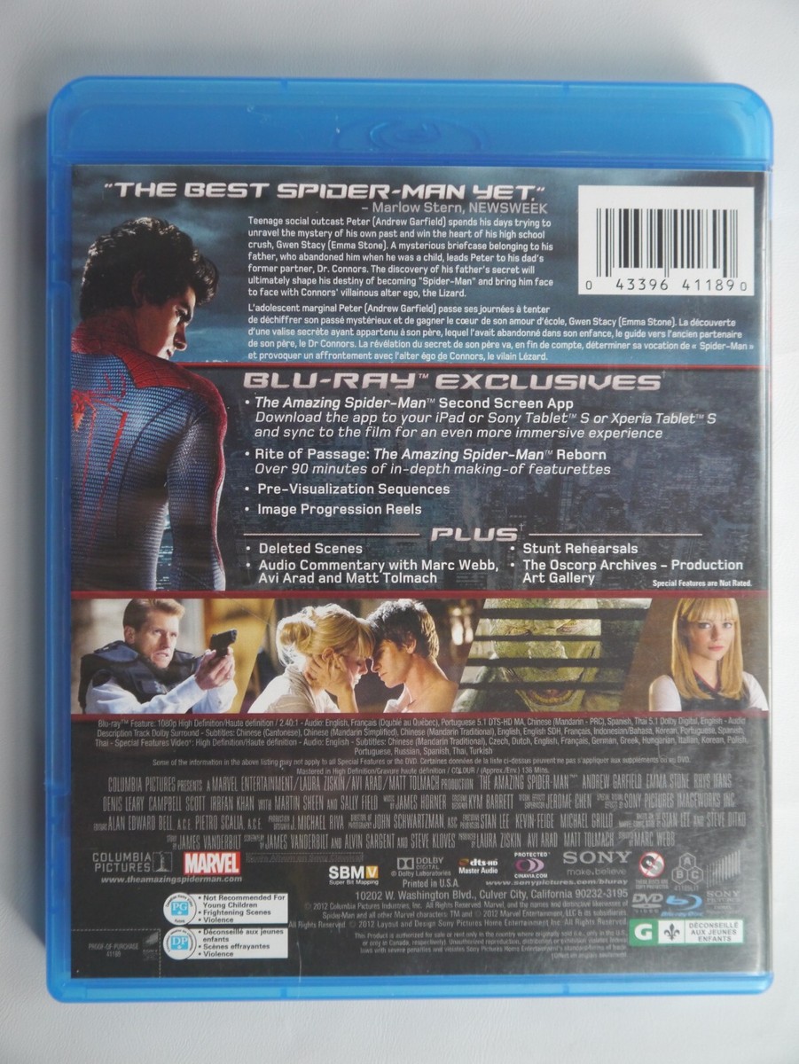 D-60) The Amazing Spider-Man. Blu-ray + DVD | eBay