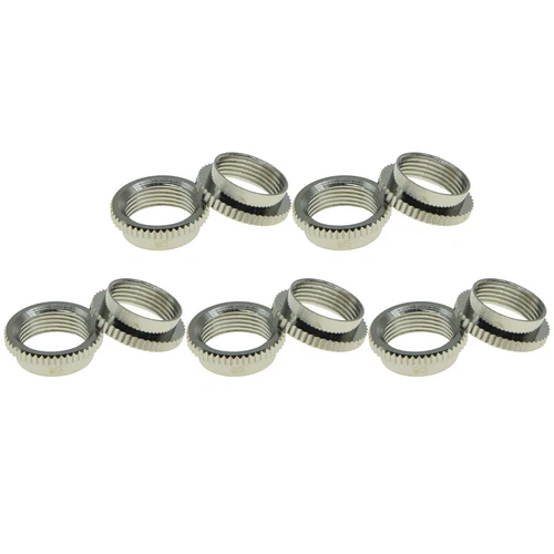 Nickel 10pcs Deep Round Nut Fine Knurl Fits Gibson/Switchcraft Toggle Switches