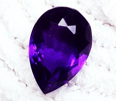Loose Gemstone Natural Violet Amethyst Excellent Pear Shape 9.30+ Ct Certified