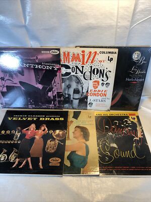 Lot Of 6 Ray Anthony Herb Alpert Dancing Sound Jammin At Condon Brass LP Vinyl