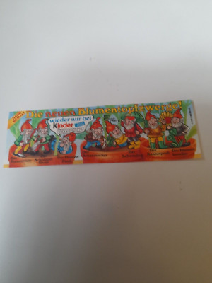 Beipackzettel ''Die neuen Blumentopfzwerge'' Rückseite ohne Text 1989 Original