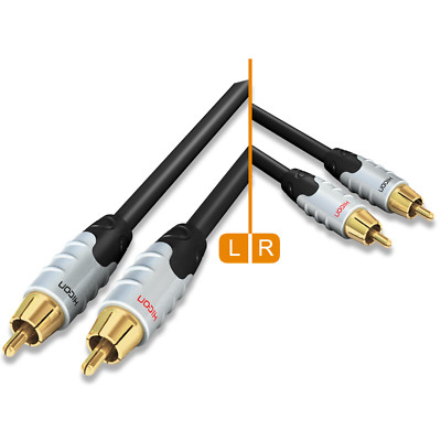 HICON Ambience 5m Stereo Audio Cinchkabel 3-fach geschirmt 5,00m | HIA-C2C2-0500