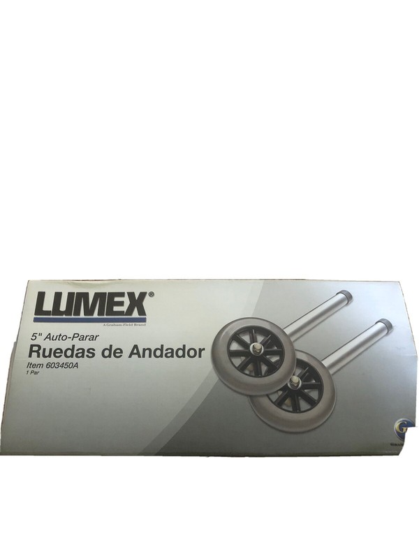 lumex 5 “ auto stop walker wheels NOS No reserve