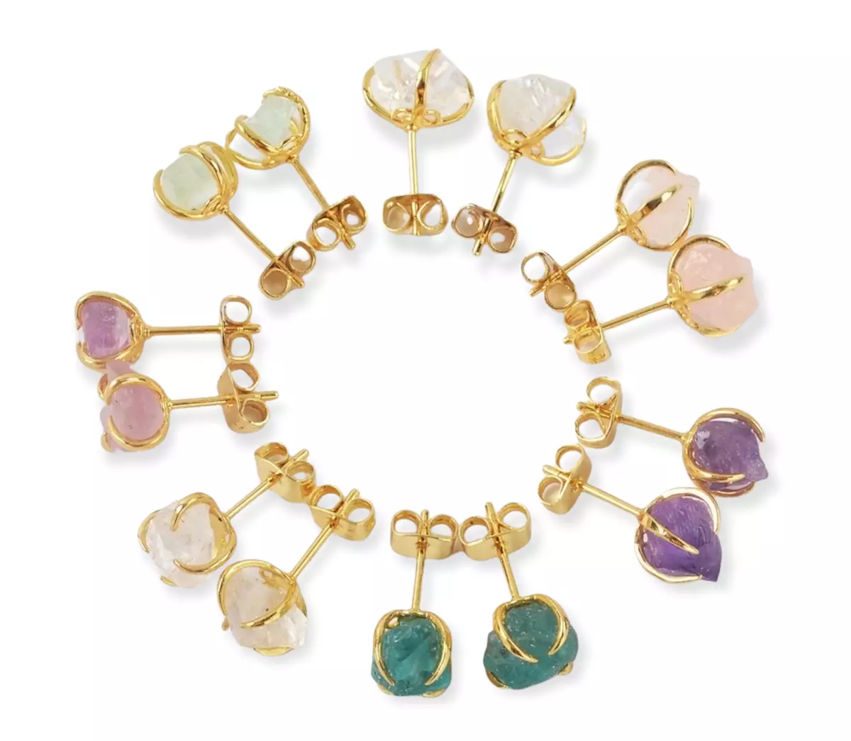 Healing crystal deals stud earrings