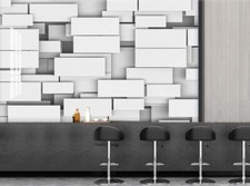 3D White Squares ZHUA16741 Wallpaper Wall Mur...