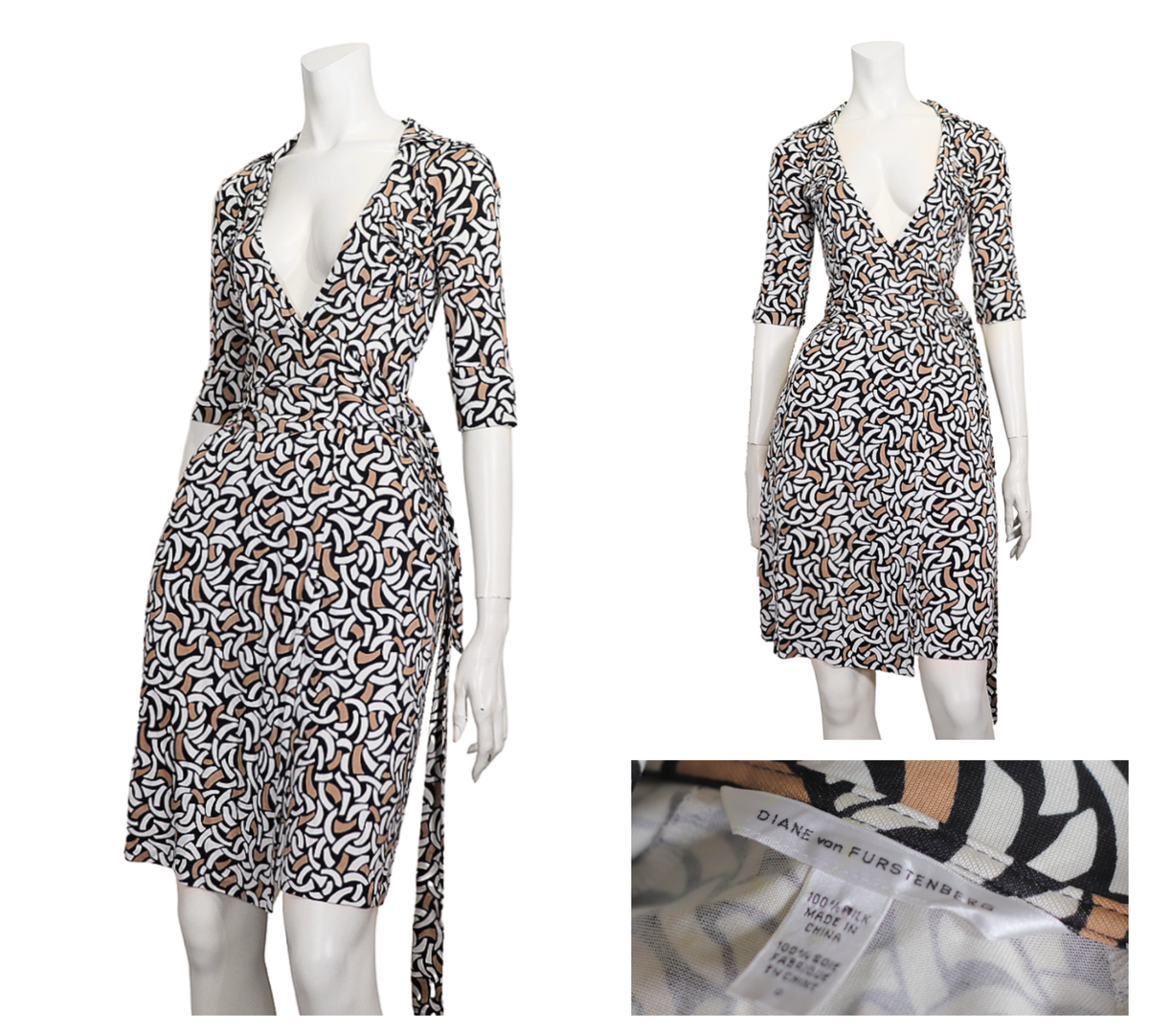 Diane von Furstenberg 0 Dress DVF Wrap Dress Size 0 100% Silk 