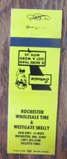 TIRES MATCHBOOK COVER: SKELLY GAS STATION ROCHESTER, MINNESOTA  MATCHCOVER -D2