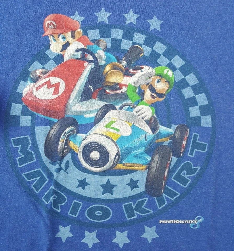 Boys Blue Mario Kart 8 T Shirt Size XL Extra Large - Image 2 of 4