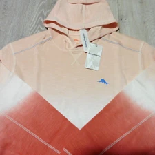 TOMMY BAHAMA Mens 2XLB 2XL BIG HOODIE PEACH TOBAGO BAY HORIZON SWEATSHIRT OMBRE