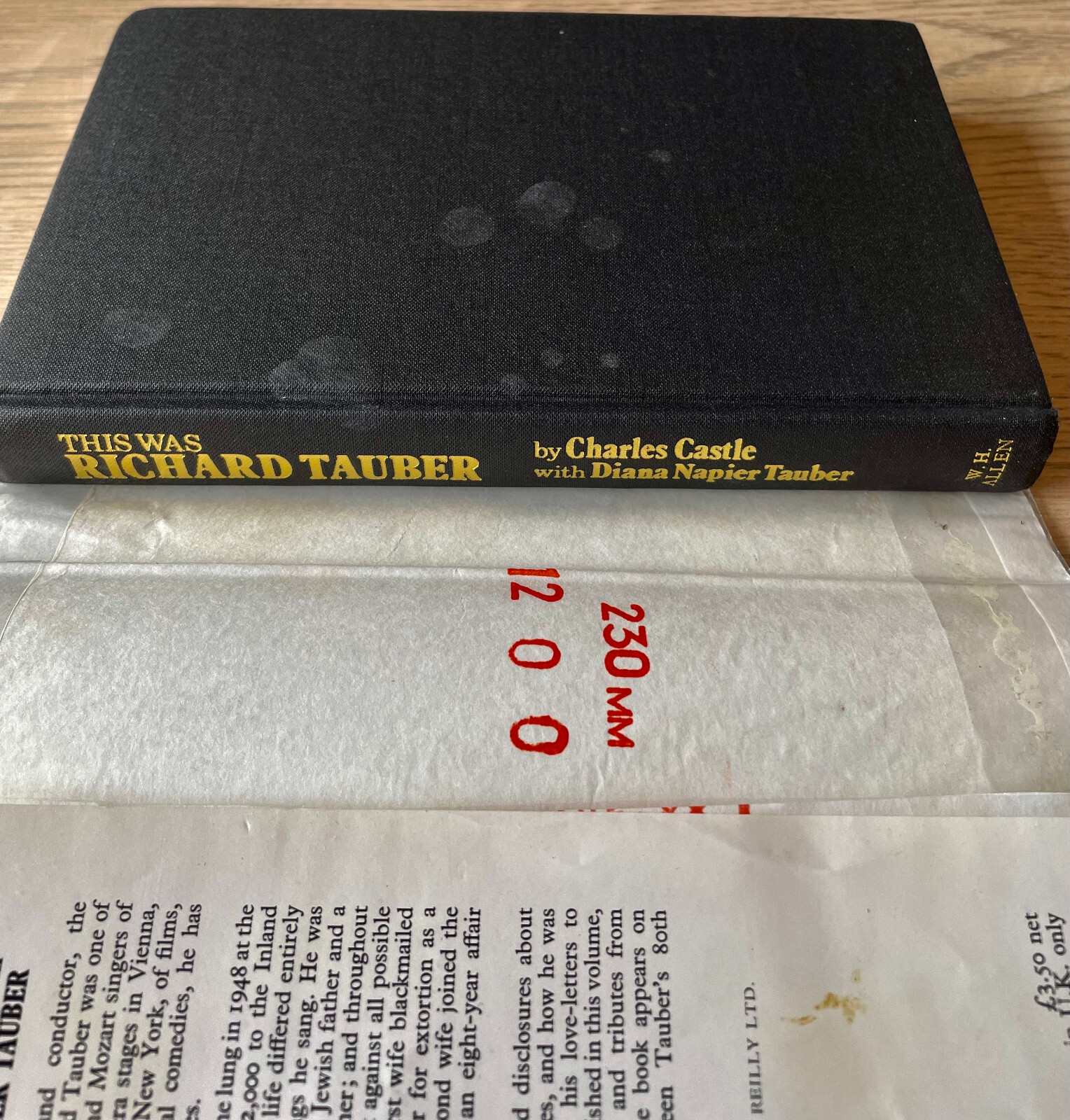 CHARLES CASTLE THIS WAS RICHARD TAUBER HARDBACK BOOK (1971) CLASSICAL MUSIC