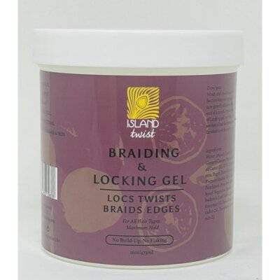 island twist braiding & locking Gel Locs Twists Braids Edges Maximum Hold 473 ml