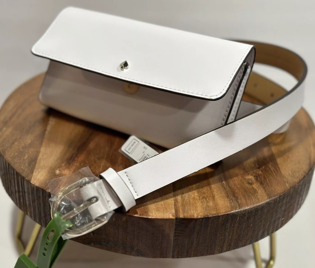 NWT Kate Spade Ivory White Leather Beltbag Large/XLarge, Ret. $98.00 kate spade new york Leather White Belts for Women for sale  main image 4