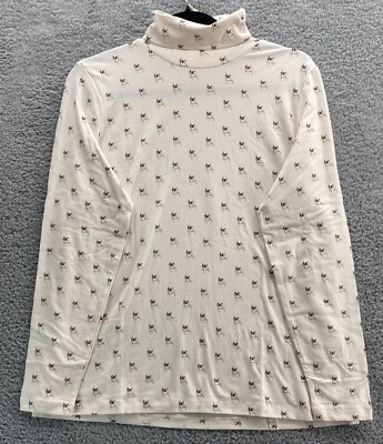 New Lands' End Women's Petite LS Fitted Tunic Mock Turtleneck