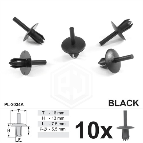 Enva 10-Pack Plastic Rivet Clips For BMW – Wheel Arch Liner & Moulding Trim – Part ENV 01130003-X10