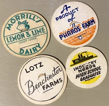FOUR VINTAGE MILK TABS - Various Companies/USA Locations
