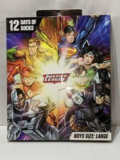 Justice League Socks Boys Large 12 Pairs Advent Superman Batman Box New 1169