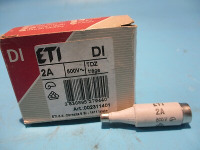 NEW BOX OF 10 ETI DI 2A TDZ CERAMIC FUSE 2A/AMP